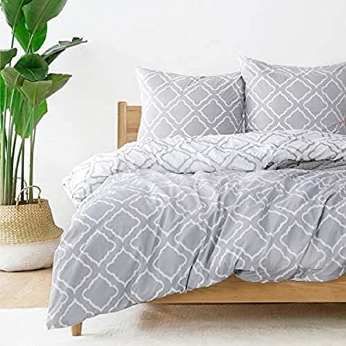 BEDSURE Bettwäsche-Set 135x200 (4-teilig) – Wendebettwäsche OEKO-TEX STANDARD 100 mit Reißverschluss, 2×80x80 Kissenbezü
