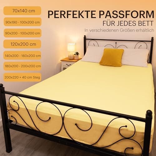 NatureMark Jersey-Spannbettlaken 2er-Pack – 100% Baumwolle, 90 x 200–100 x 200 cm, Creme/Natur