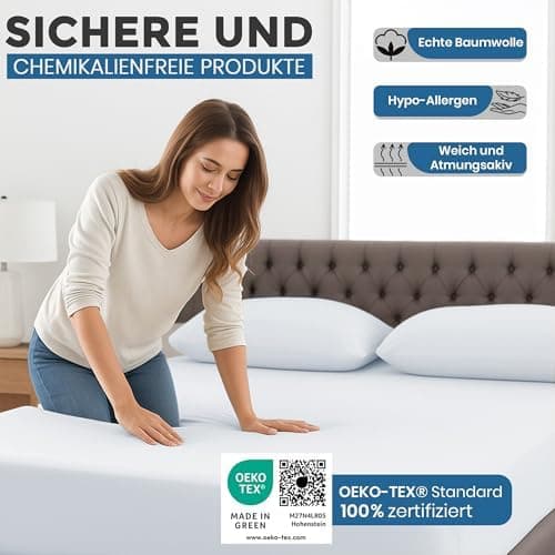 Spannbettlaken 140x200 cm – 100% Baumwoll‑Jersey, passend für Matratzen bis 25 cm Höhe