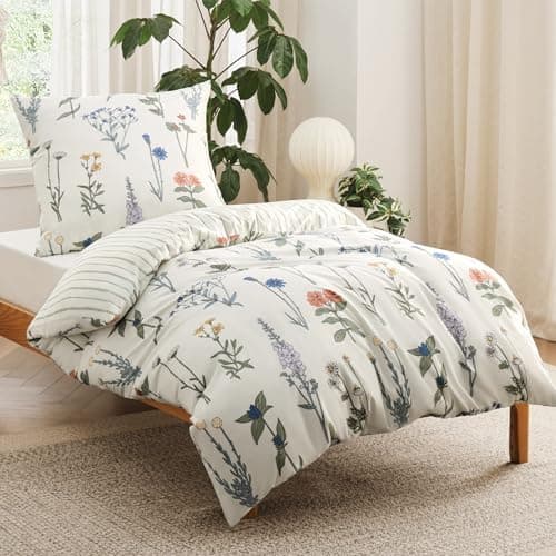 BEDSURE Bettwäsche-Set 135x200 (4-teilig) – Wendebettwäsche OEKO-TEX STANDARD 100 mit Reißverschluss, 2×80x80 Kissenbezü