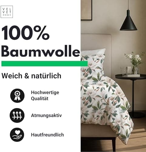 Bettwäsche 155x220 Baumwolle Jeans Blau – 2-teilig mit Reißverschluss, Bettbezug 155x220 + Kissenbezug 80x80