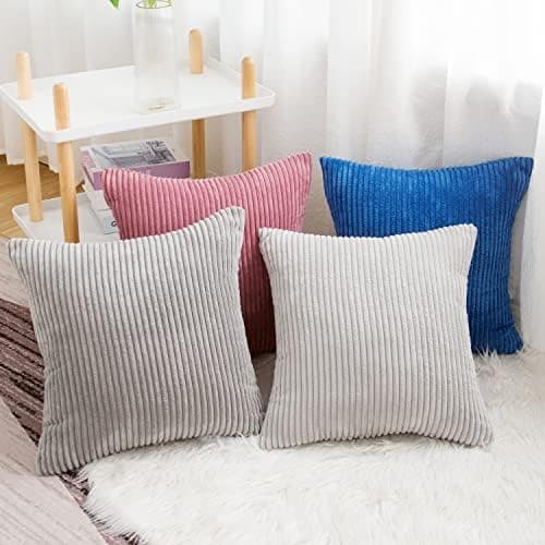 Softalker Kissenbezug 40x40 cm – 2er Set flauschig rosa, Dekokissenbezug für Sofa, Wohnzimmer & Schlafzimmer
