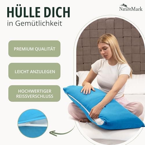 NatureMark Jersey Kissenbezüge – weich & atmungsaktiv, hautfreundlich – 40x40 cm, Anthrazit