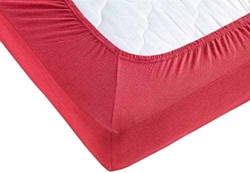 Jersey-Spannbettlaken 100% Baumwolle – 90–100×200 cm, für Matratzen bis 25 cm (Steghöhe bis 23 cm), Beige