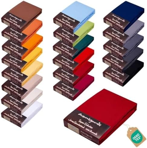 AVANTGARDE Spannbettlaken 180x200–200x220 cm, 40 cm Steg – 100% Jersey-Baumwolle 170 g/m², OEKO-TEX – passend für Boxspr