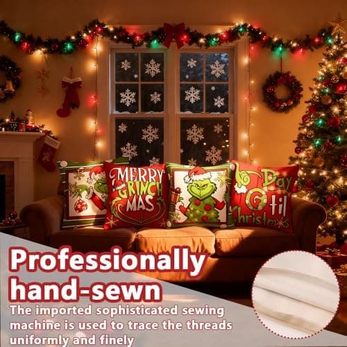 4er Set Kissenbezüge Weihnachten 40×80 cm – festliche Kissenhüllen für Sofa & Wohnzimmer