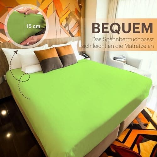 NatureMark Jersey-Spannbettlaken 2er-Pack – 100% Baumwolle, 90 x 200–100 x 200 cm, Creme/Natur