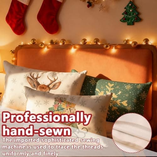 4er Set Kissenbezüge Weihnachten 40×80 cm – festliche Kissenhüllen für Sofa & Wohnzimmer