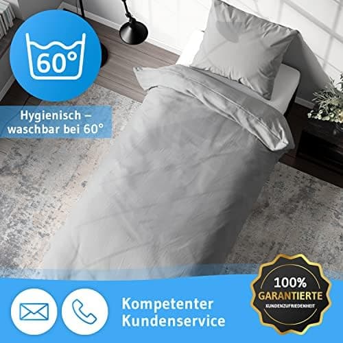 Bettwäsche 135x200 – 100% Renforce Baumwolle (OEKO-TEX STANDARD 100) | Set: Bettbezug 135x200 + Kissenbezug 80x80