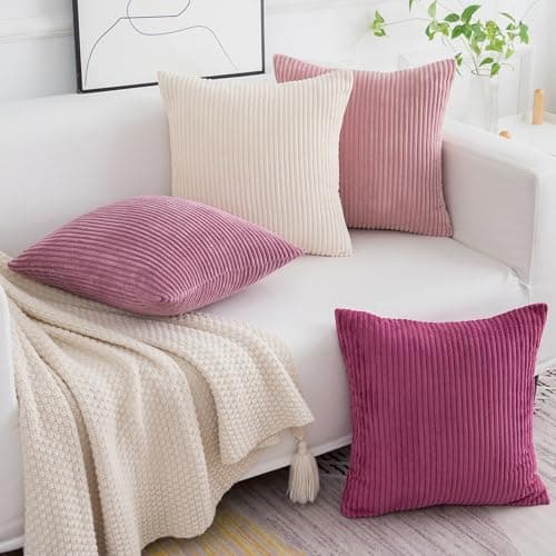 Softalker Kissenbezug 40x40 cm – 2er Set flauschig rosa, Dekokissenbezug für Sofa, Wohnzimmer & Schlafzimmer