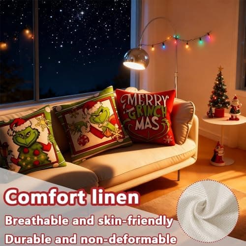 4er Set Kissenbezüge Weihnachten 40×80 cm – festliche Kissenhüllen für Sofa & Wohnzimmer