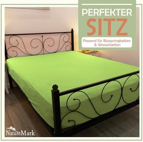 NatureMark Mikrofaser-Spannbettlaken 90x200–100x200 cm, türkis