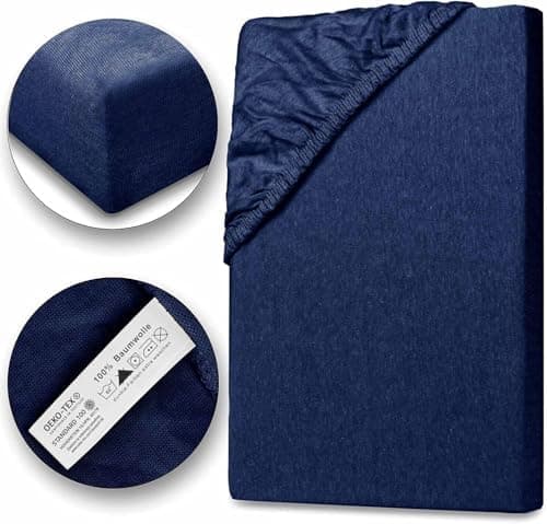 Julido Jersey-Spannbettlaken 140x200 cm – Baumwolle, OEKO-TEX® Standard 100, hautfreundlich & allergikergeeignet, Grün