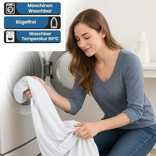 Spannbettlaken 140x200 cm – 100% Baumwoll‑Jersey, passend für Matratzen bis 25 cm Höhe