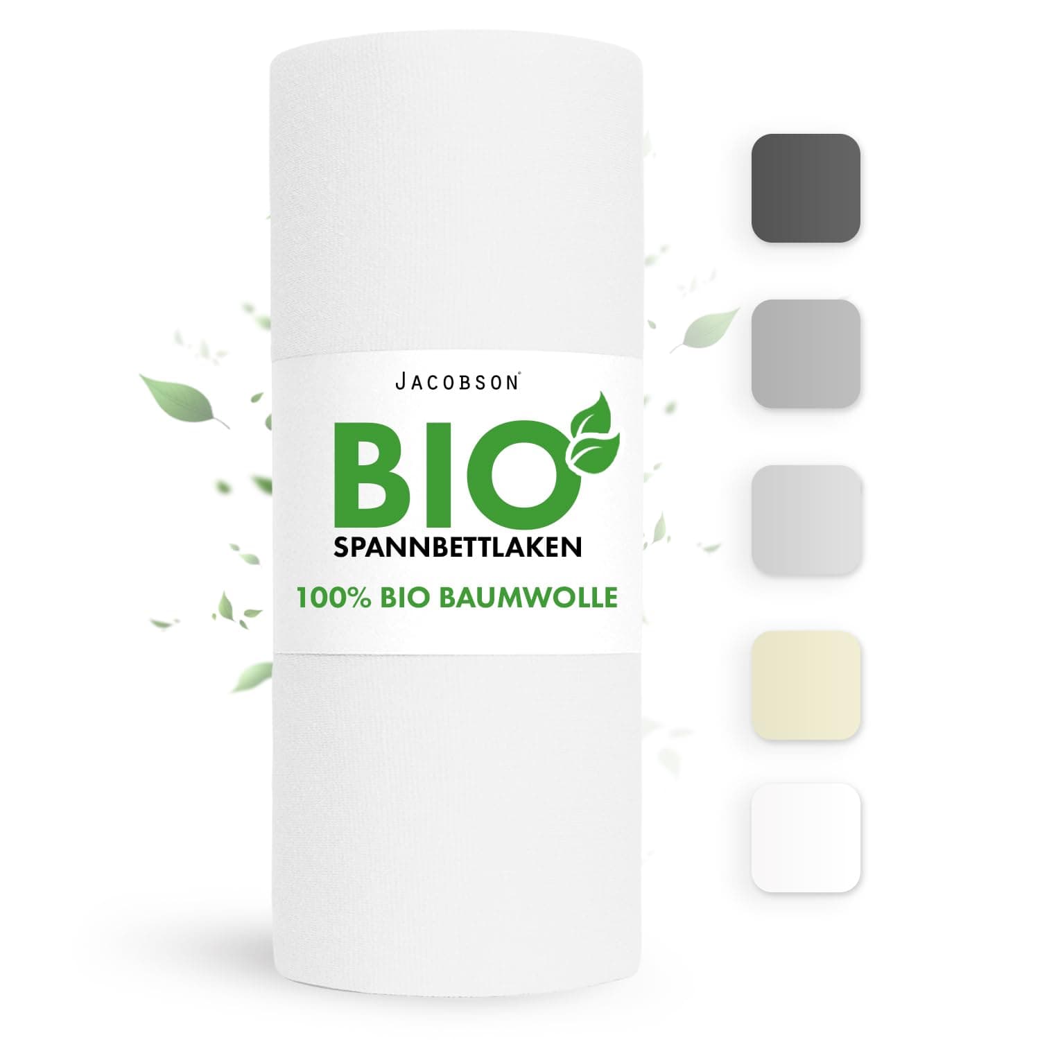 Jacobson Spannbettlaken 180×200 cm – GOTS‑zertifizierte Bio‑Baumwolle