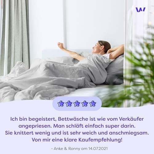 Bettwäsche 135×200 cm – Anthrazit, kuschelig weich & bügelfrei – ÖKO‑TEX MADE IN GREEN | 1x Bettbezug 135×200 + 1x Kisse