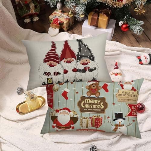4er Set Kissenbezüge Weihnachten 40×80 cm – festliche Kissenhüllen für Sofa & Wohnzimmer