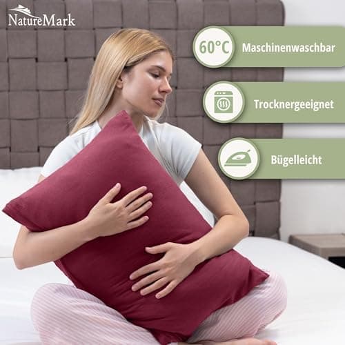 NatureMark Jersey Kissenbezüge – weich & atmungsaktiv, hautfreundlich – 40x40 cm, Anthrazit