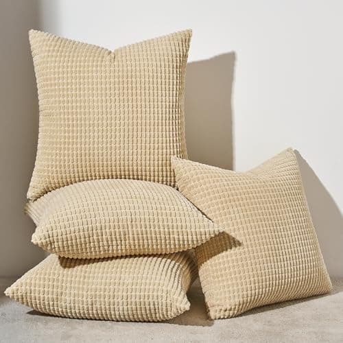 Topfinel Kissenbezüge 40x40 cm 4er-Set Rosa – Cord-Optik, flauschig, GRS‑zertifiziert