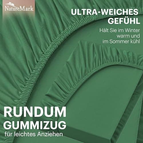 NatureMark Jersey-Spannbettlaken 2er-Pack – 100% Baumwolle, 90 x 200–100 x 200 cm, Creme/Natur