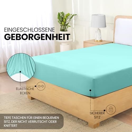 Utopia Bedding Spannbettlaken 180×200 cm – Grau, gebürstete Polyester‑Mikrofaser, OEKO‑TEX zertifiziert