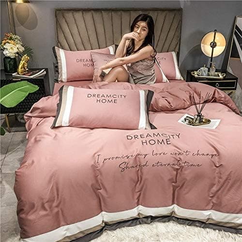 Bettwäsche 4‑teilig – Nordic Light Luxury, 60er langstapelige Reine Baumwolle, Helles Steinblau