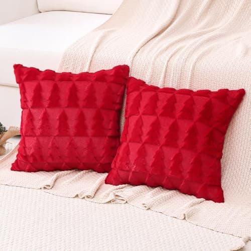 Artscope 2er-Set Kissenbezüge (40x40 cm) – weicher Kurzplüsch Wollsamt, Schneeflocke Creme Beige
