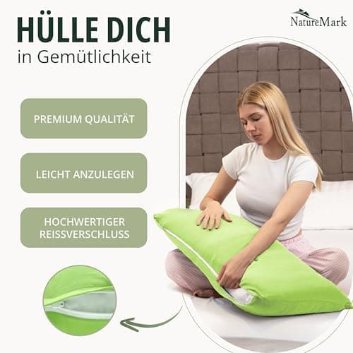 NatureMark Jersey Kissenbezüge – weich & atmungsaktiv, hautfreundlich – 40x40 cm, Anthrazit