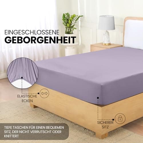 Utopia Bedding Spannbettlaken 180×200 cm – Grau, gebürstete Polyester‑Mikrofaser, OEKO‑TEX zertifiziert