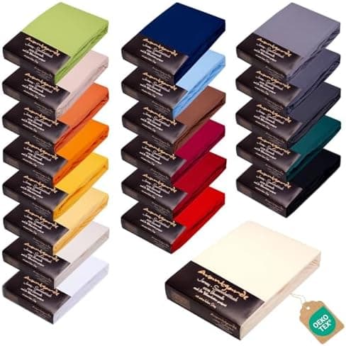 AVANTGARDE Spannbettlaken 180x200–200x220 cm, 40 cm Steg – 100% Jersey-Baumwolle 170 g/m², OEKO-TEX – passend für Boxspr