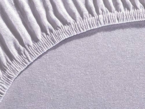 Jersey-Spannbettlaken 100% Baumwolle – 90–100×200 cm, für Matratzen bis 25 cm (Steghöhe bis 23 cm), Beige