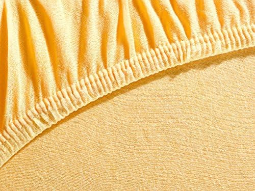 Jersey-Spannbettlaken 100% Baumwolle – 90–100×200 cm, für Matratzen bis 25 cm (Steghöhe bis 23 cm), Beige