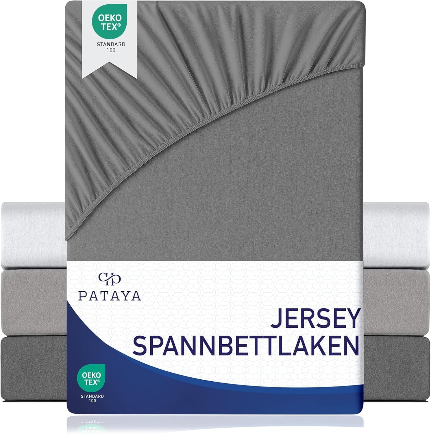 Pataya Spannbettlaken 140x200 cm – Oeko-TEX® Baumwollmischung, für Matratzen bis 25 cm (Anthrazit)